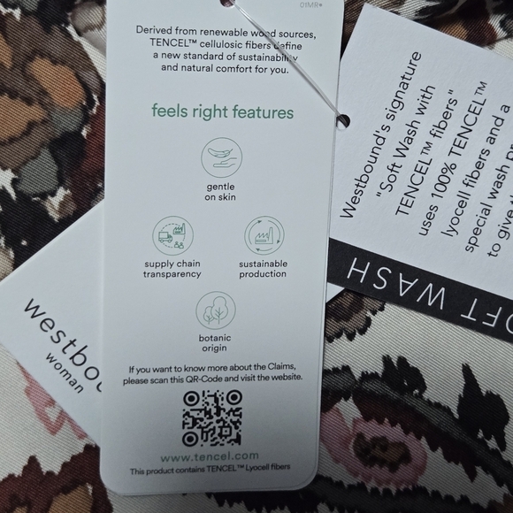 Westbound Womens Tencel Brown Pink Paisley Print Button Down Shirt Plus Size 3XL - Picture 8 of 9